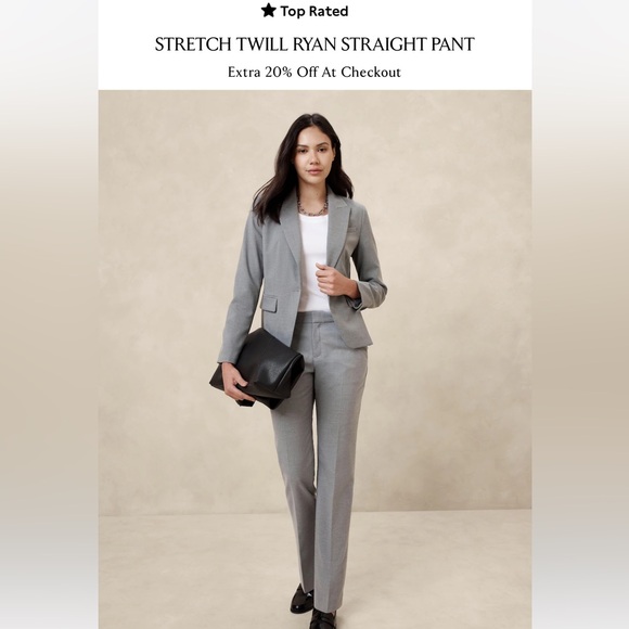 Banana Republic Factory NWT Sz 4 Ryan pant and matching Gray twill blazer - Picture 1 of 16